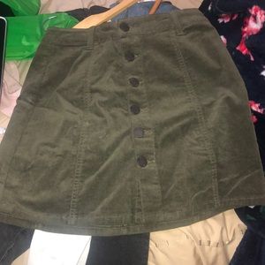 Stretchy Dark green button skirt